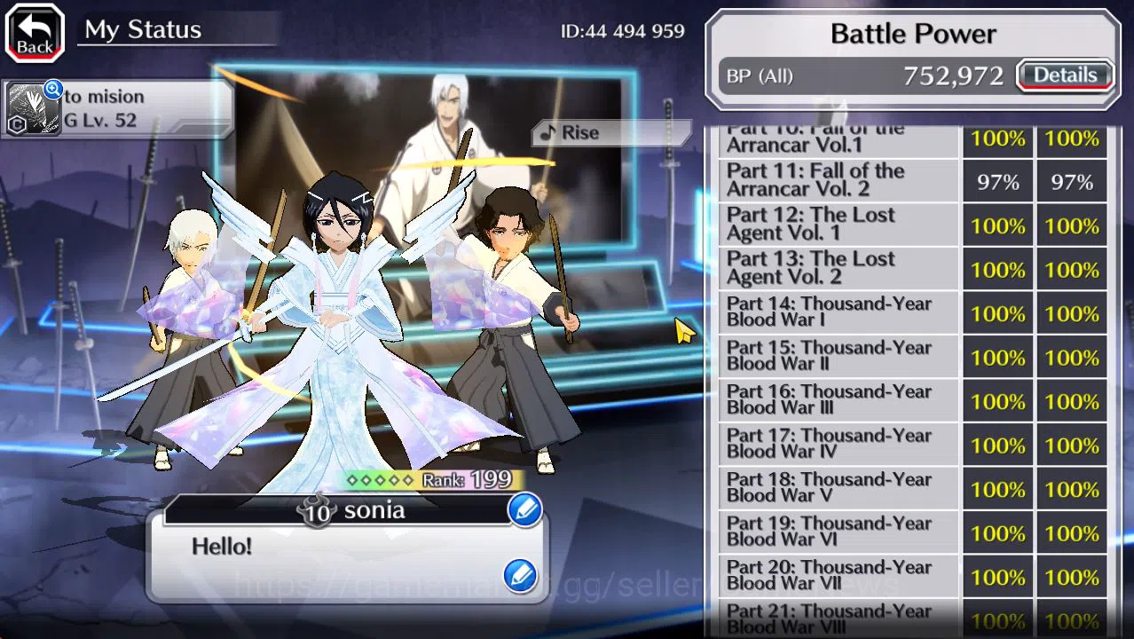 Epic Seven Accounts Mid-Tier [GLOBAL]50K Orbs|SoulReaper(Shunsui,Jushiro),TYBW25 Renji,Rukia 10th 5