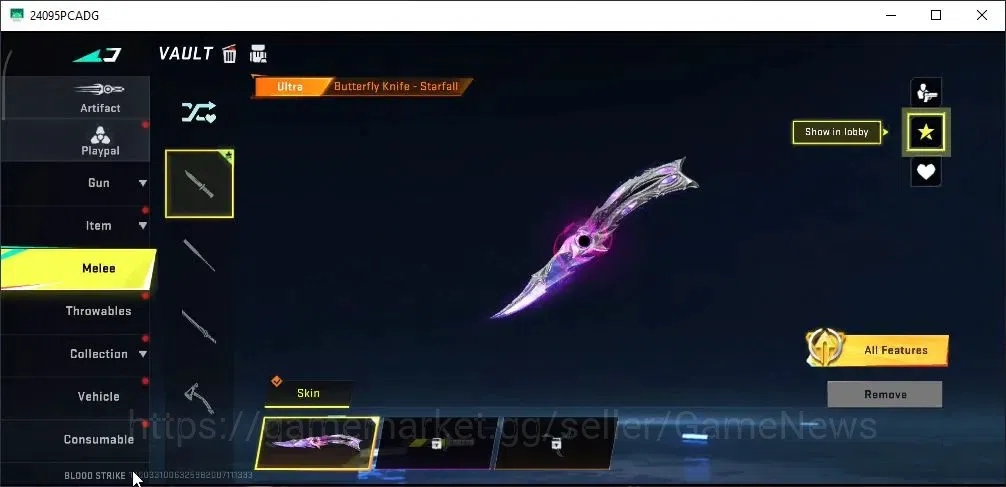 Blood Strike Accounts Rare Skin ASIA|ULTRA MELEE Butterfly Knife|Ultra [AK47-Hellbound],Legendary 12