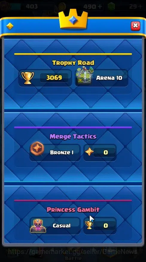 Clash Royale Accounts Lv 403|Trophy 3069|KTL 9|Card 50/121|1 Hero 3 EVO  image 3