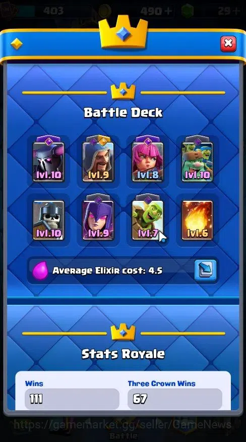 Clash Royale Accounts Lv 403|Trophy 3069|KTL 9|Card 50/121|1 Hero 3 EVO  image 5