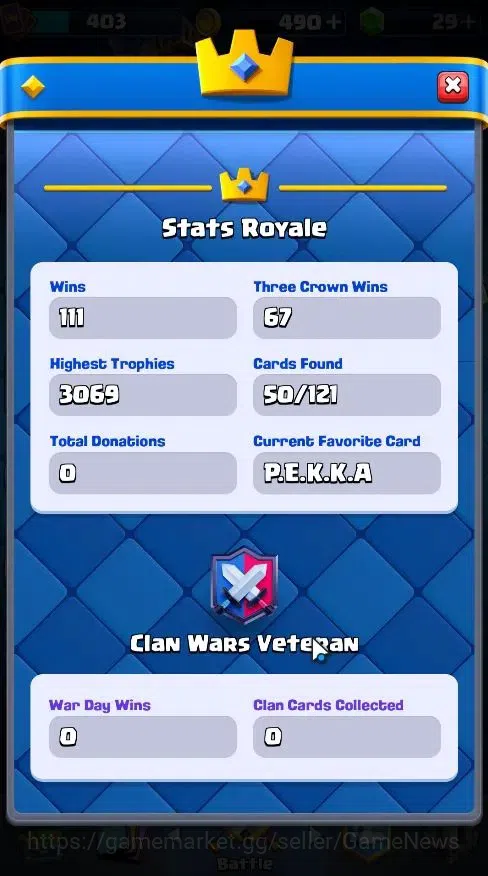 Clash Royale Accounts Lv 403|Trophy 3069|KTL 9|Card 50/121|1 Hero 3 EVO  image 6
