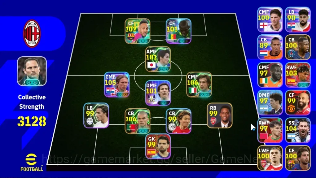 eFootball Accounts Legends & Iconic Players Android|Power 3128|5 Epic Andrea Pirlo,Pepe,Aubameyang,Ono Shinji|6 Show Time 1