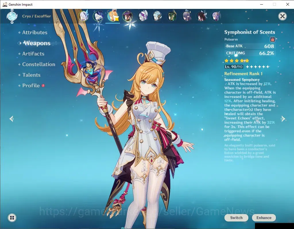 Genshin Impact Accounts ASIA|AR 58|PremTeam[Skirk,FurinaC2,Escoffier]+Sign image 7
