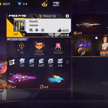 Free Fire Accounts Indonesia|3 Evo|M1887 Sterling Conqu Lv7 +Emerald +Gurun Pasir|Drachen Fist Lv 5|Bundle Pain+Obito|310
