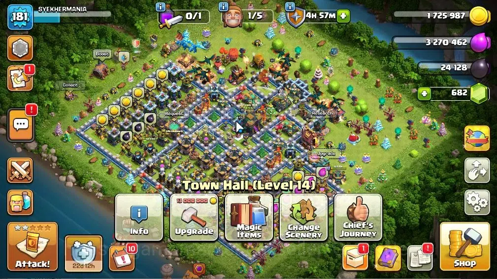 Clash of Clans Accounts High-End LV 181|TH 14-BH 10|Limited Skin|BK 68,AQ 68,MP 49,GW 56,RC 30|BM 22,BC 15|682 Gems|CN 1