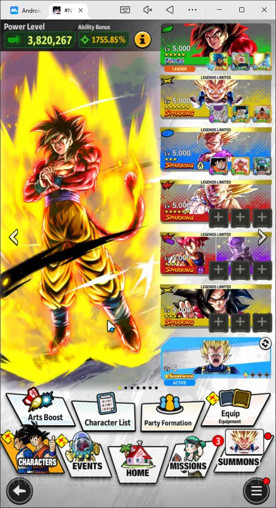 Dragon Ball Legends Accounts 231M Total Power|LV160|2 UL+ 15 LL|SS4 Goku, SS Go image 2