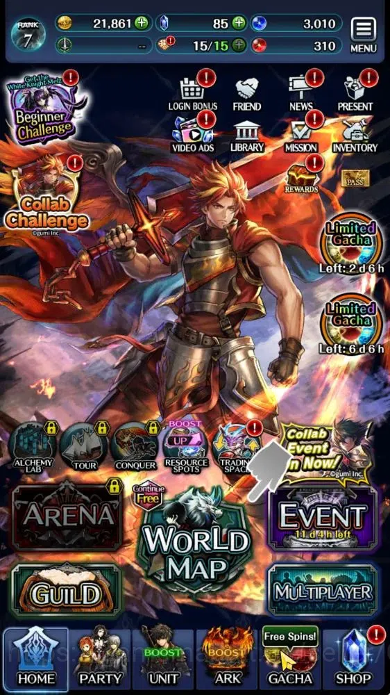 Last Cloudia Accounts Endgame GLOBAL|Rank 7|Collab Brave Frontier (Goddess Tilith,Fire God Vargas) Top Tier Unit (Goddess 4