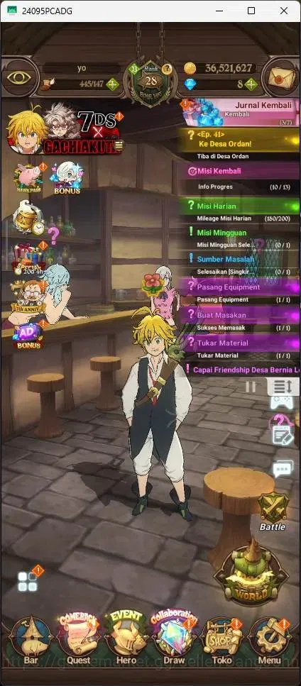 The Seven Deadly Sins: Grand Cross Accounts Endgame Global | 565,063k CC |2 LR|2 UR|LR Elizabeth 1/6|UR Menor 1/6,DKM 1