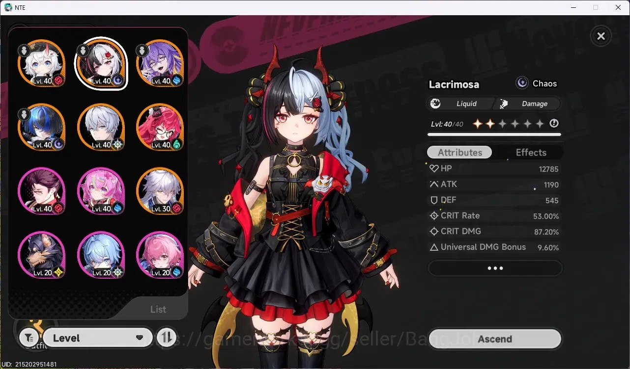 Neverness to Everness Accounts SEA| Hunter Lv 26 | 6 S-Class (Lacrimosa+Sign&Outf image 2