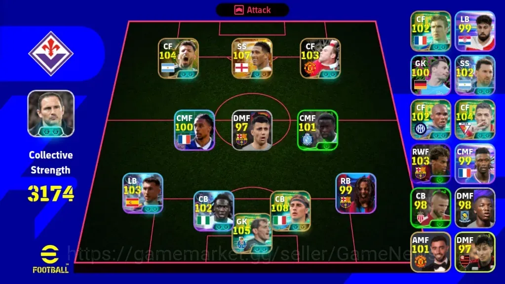 eFootball Accounts Legends & Iconic Players Android|Power 3174|BigTime Jude Bellingham|9Epic Fabio Cannavaro,Luis 1