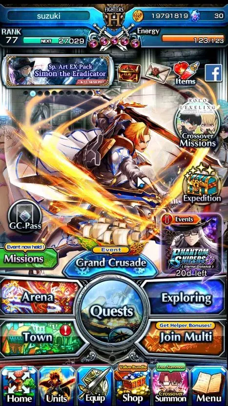 Grand Summoners Accounts End-Game Global|Rank 77|26 Ascend 12 TW|(S Emiya,S Miki,DL Rimuru,Isliid,S Chloe,Orvell,S 1