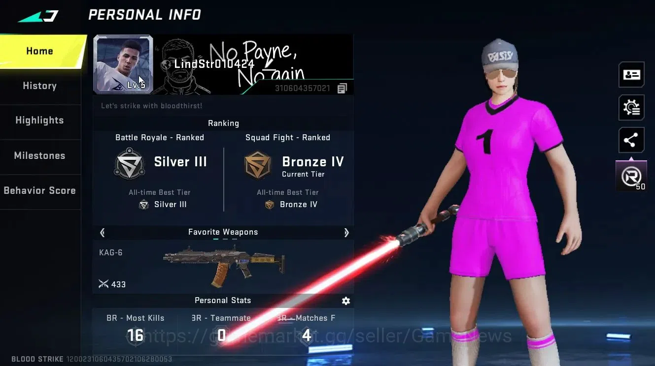 Blood Strike Accounts ASIA|ULTRA [MELEE Lightblade-Dark Force,VAL-PITCH  image 2