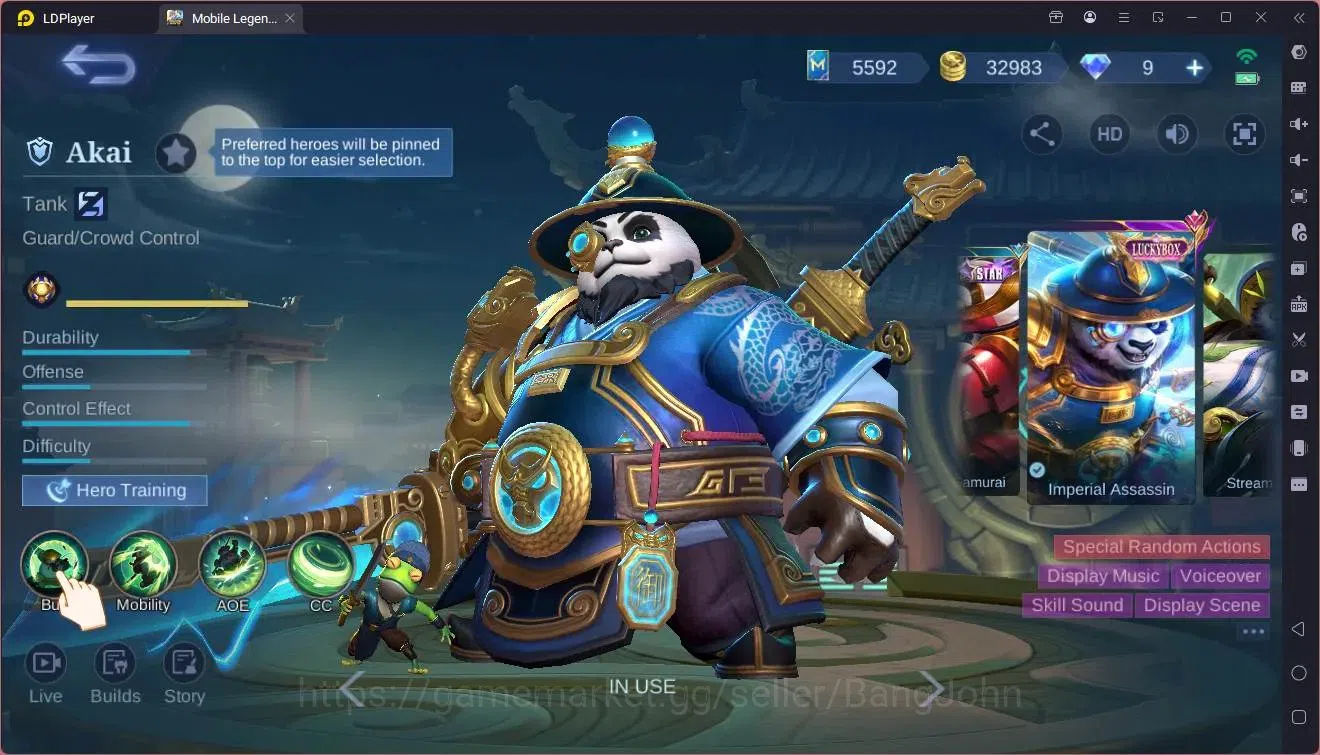 Mobile Legends: Bang Bang Accounts Global|Hero 127|Skin 185|Expert|Luckybox Akai|CC N image 8