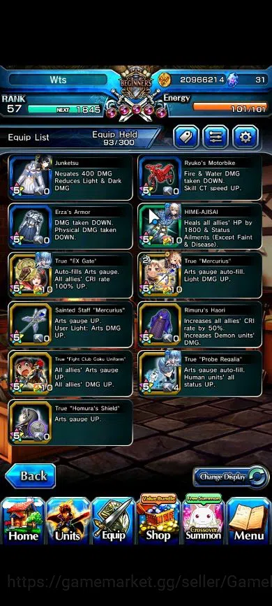 Grand Summoners Accounts Starter Global|Rank 57|Starter|14 Ascend| InumutaTW, LizaTW, ChloeTW, S Miyu, Jay, Momo, Isliid 7
