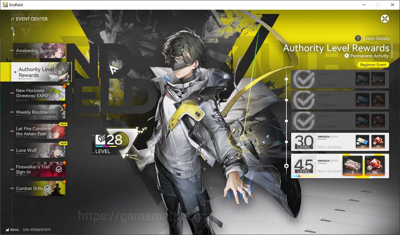 Arknights: Endfield Accounts Asia Lv28|3820 Arsenal|4SSR(Last Rite,Gilberta,Ard image 4