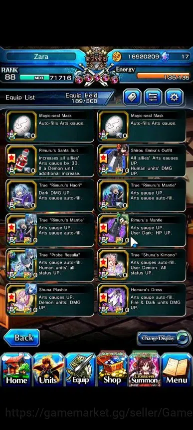 Grand Summoners Accounts Global|Rank 88|22 Ascend+8 TW|[Inumuta,S Miyu,Emiy image 15