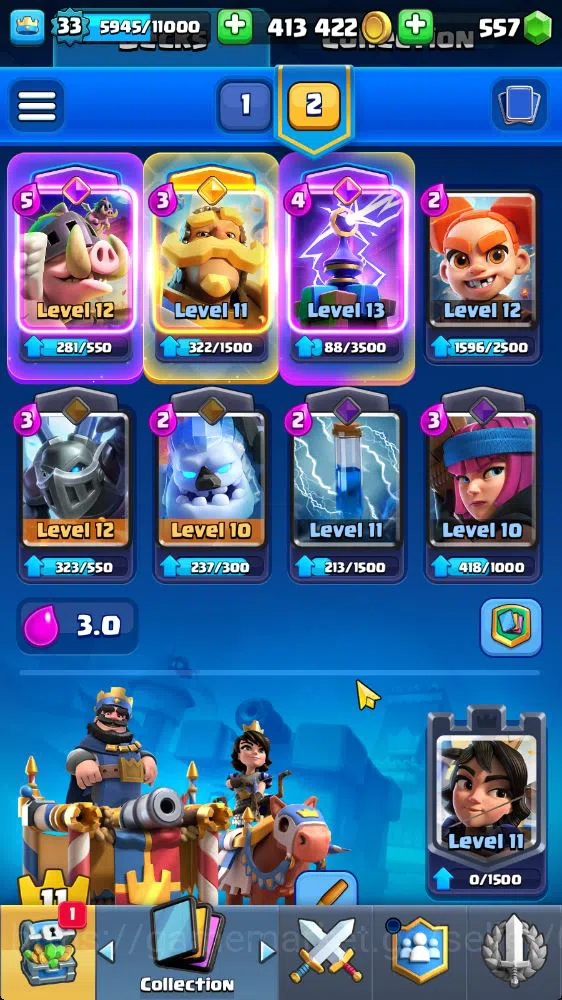 Clash Royale Accounts Lv 33|Trophy 6186|KTL 11|Limited Skin|Card 116|3 H image 4