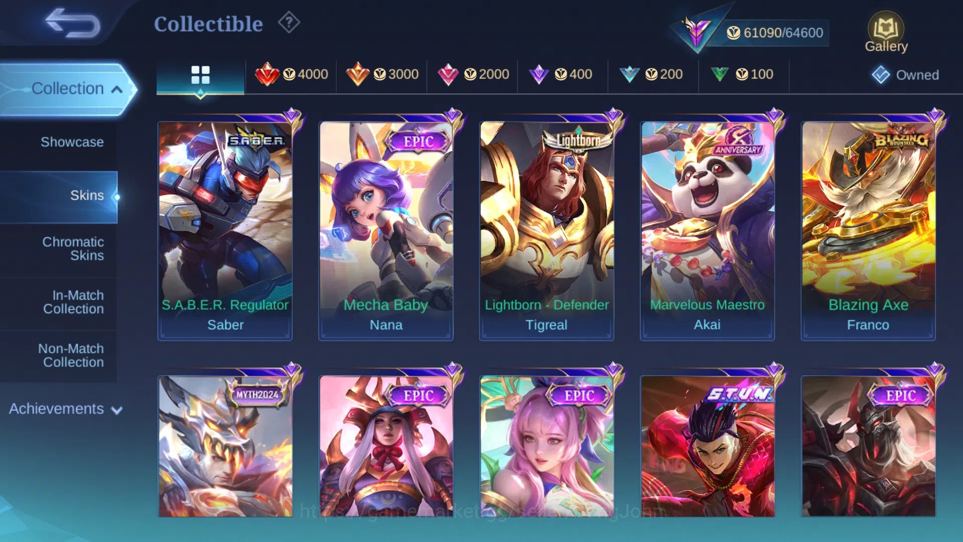 Mobile Legends: Bang Bang Accounts Hero 131 | Skin 259 |Recall Epic Tas Tas | Collect image 6