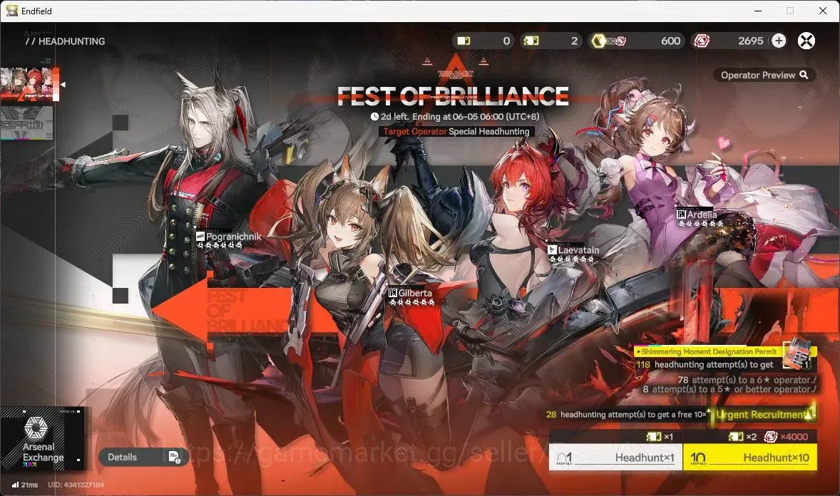 Arknights: Endfield Accounts Asia | Lv 57|3 Limit + 1 Sign | Limit (Laevatain S image 11