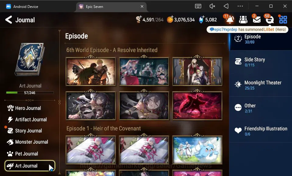 Epic Seven Accounts GLOBAL Unverif|New Era|7 ML(Salome,WOTM Tenebria,H image 2