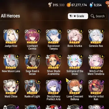 Epic Seven Accounts High-End GLOBAL UnVerif|20 ML(BArunka,DP Aria,WOTM Tenebria,LC Belona,ZIO,etc)+Aube,Aubade,AB