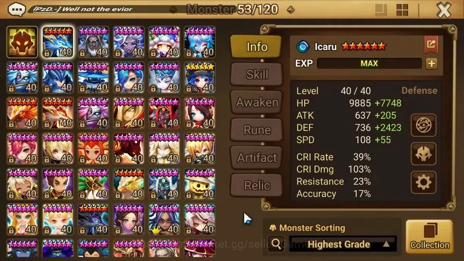 Summoners War: Sky Arena Accounts GLOBAL Lv 96|2 LD[Kiara,Nezuko Dark]|23 Total NB5[ image 8