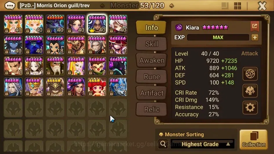 Summoners War: Sky Arena Accounts GLOBAL Lv 96|2 LD[Kiara,Nezuko Dark]|23 Total NB5[ image 9