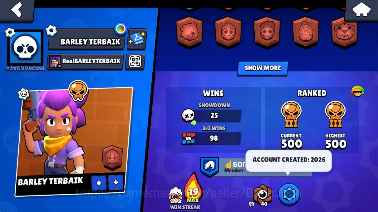 Brawl Stars Accounts Global | 1896 Thropy |22 Brawlers - 1 Max+Hypercha image 3