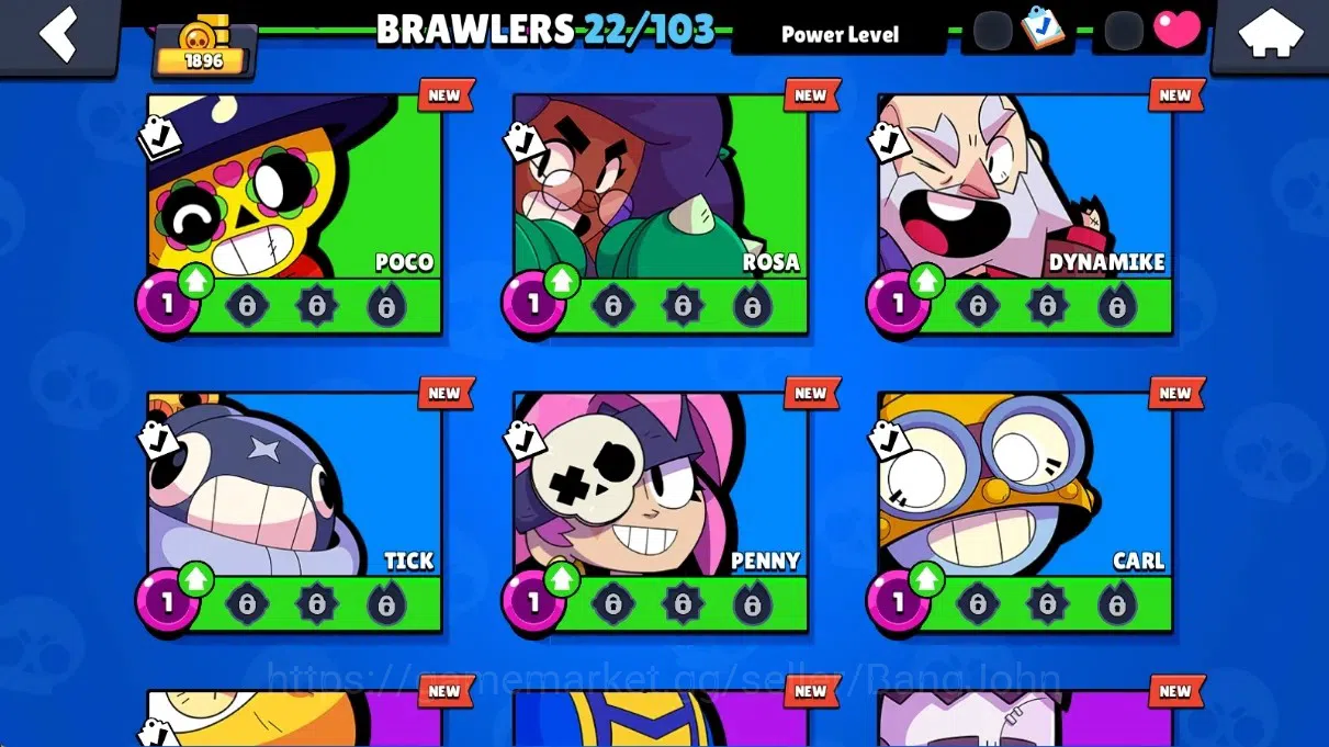 Brawl Stars Accounts Global | 1896 Thropy |22 Brawlers - 1 Max+Hypercha image 6