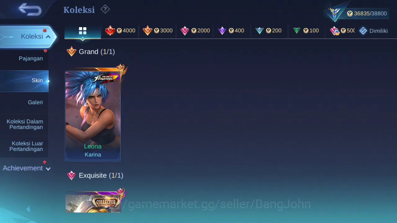 Mobile Legends: Bang Bang Accounts Collector Global|Skin 183|Expert|KOF Karina,Collector Natalia,Lightborn 1