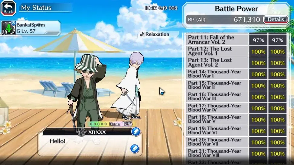 Bleach: Brave Souls Accounts Others [GLOBAL]50K Orb|DreamT Ichigo,TYBW26 Yukio,Riruka,TYBW25 Yoruici,New Ver Ichigo,SwimS25 5