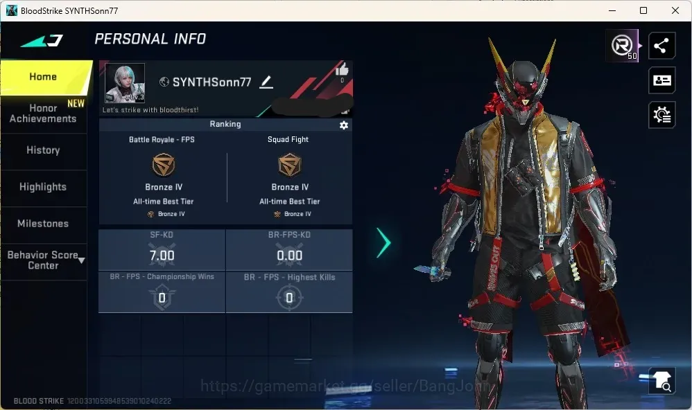 Blood Strike Accounts Rare Skin ASIA |4 Ultra: KAG-6,HK-416,Galil-Knioght,Butterfly Knife|2 Ultra Striker|Check SS BS3933B 1