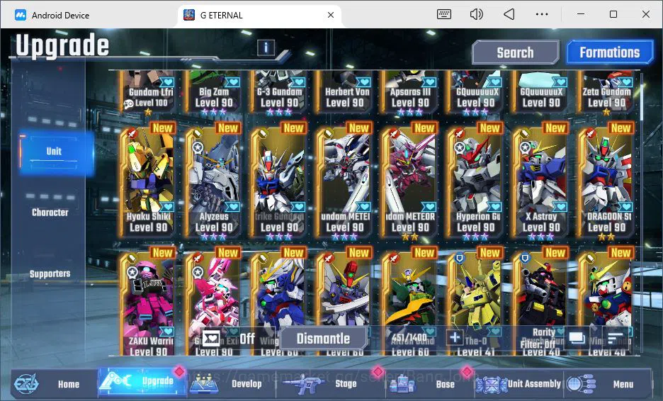 SD Gundam G Generation ETERNAL Accounts GLOBAL rank 29, 7k DM, 17 UR unit, 15+ char, 6 sup image 3