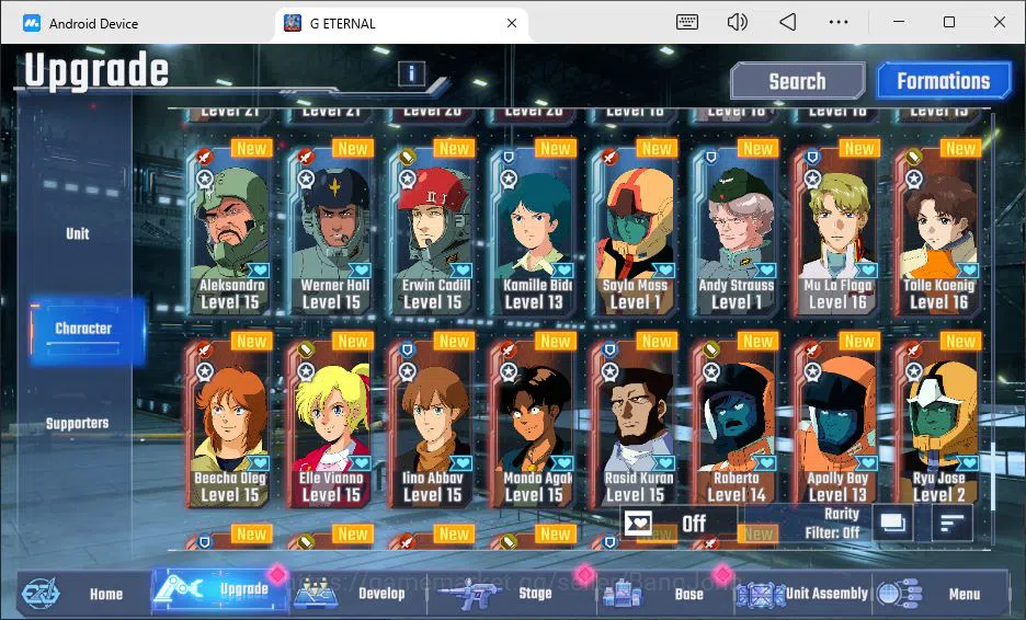 SD Gundam G Generation ETERNAL Accounts GLOBAL rank 29, 7k DM, 17 UR unit, 15+ char, 6 sup image 8