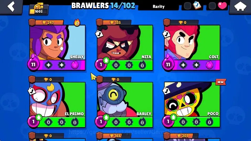 Brawl Stars Accounts 1002 Trophy | 14 Brawlers 2 Max Lvl (Shelly, Colt) image 8