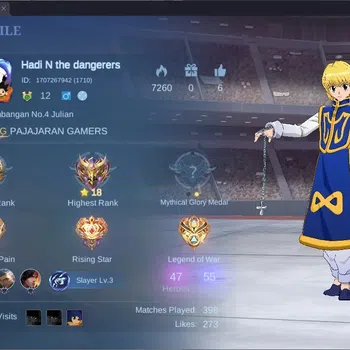 Mobile Legends: Bang Bang Accounts Collector Global |Hero 47|Skin 55|Seasoned|HxH Julian|Epic Gatotkaca,Selena|Blazing