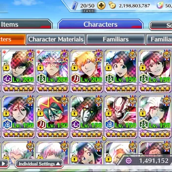 Bleach: Brave Souls Accounts High-End Global|BP 737K+1K CC|50K Orb|TYBW26 Gremy,Aizen,ShunSui,Bambieta,11th