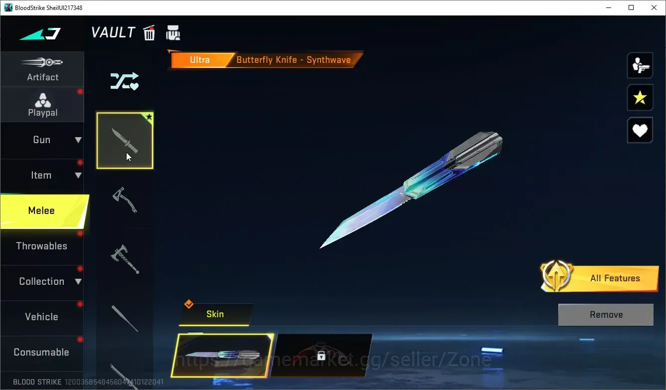 Blood Strike Accounts Starter ASIA Starter|1 ULTRA Melee: Butterfly Knife-Synthwave|2 LEGENDARY Chests | 1 RARE Grenade |1 1