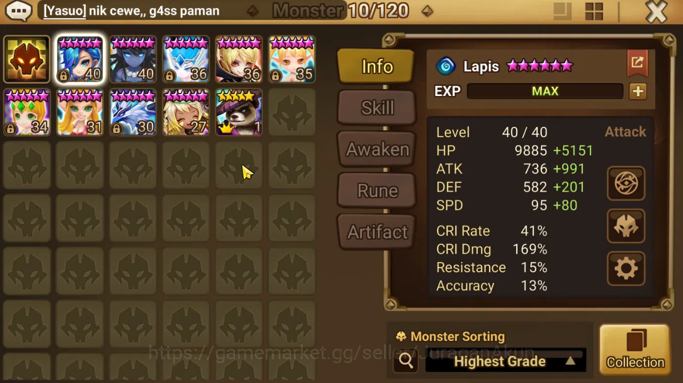 Summoners War: Sky Arena Accounts Starter ASIA STARTER 1 LD Mi Ying Unawkn + Many Scroll|2 NB5+9 6* Monster|1 Trans Scroll,4 4