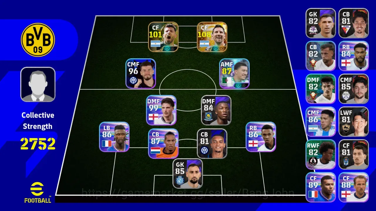 eFootball Accounts Legends & Iconic Players Mobile |PW 2752|BIGT LionelMessi,Epic SergioAguero,Shwt IbrahimMaza|Coach 1