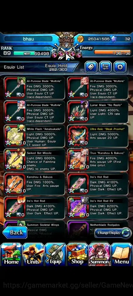 Grand Summoners Accounts End-Game Global|Rank 89|23 Ascend+9 TW|[Roy,Inumuta,Emiya,Chloe,Etc]+TW,S Miyu,Fen,S 12