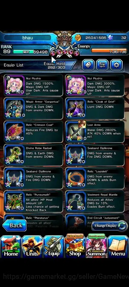 Grand Summoners Accounts End-Game Global|Rank 89|23 Ascend+9 TW|[Roy,Inumuta,Emiya,Chloe,Etc]+TW,S Miyu,Fen,S 16