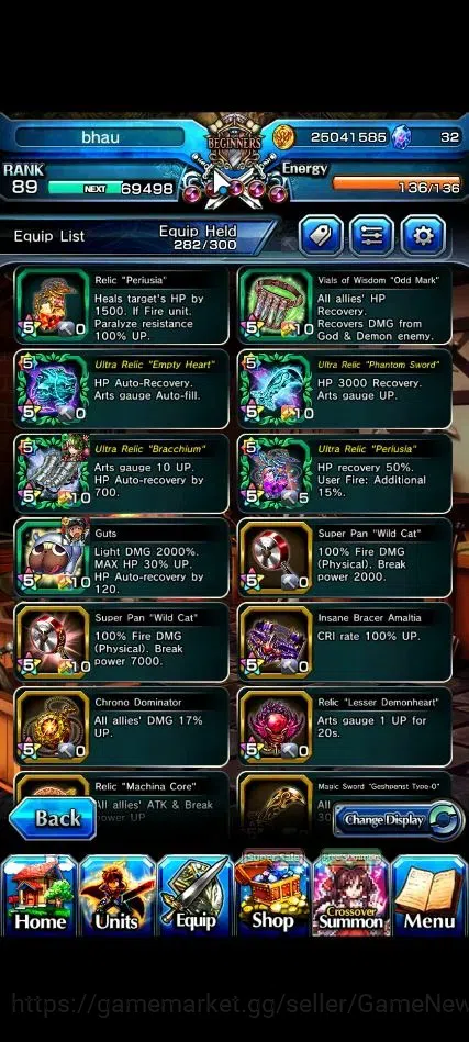 Grand Summoners Accounts End-Game Global|Rank 89|23 Ascend+9 TW|[Roy,Inumuta,Emiya,Chloe,Etc]+TW,S Miyu,Fen,S 19