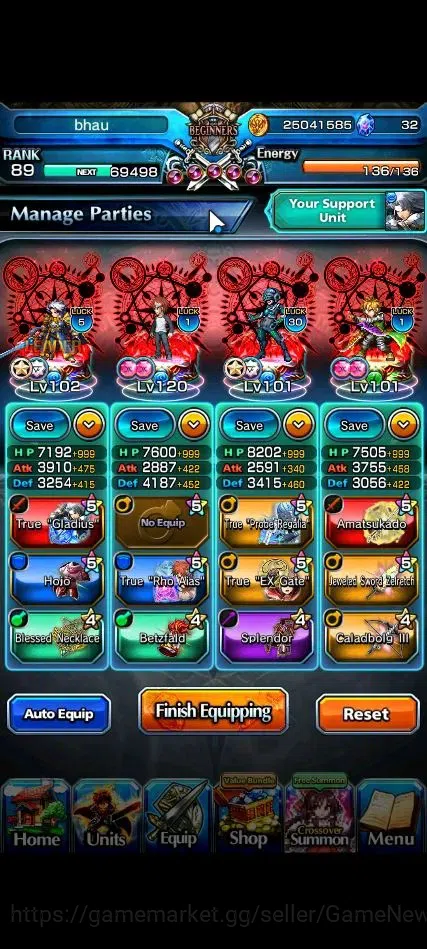 Grand Summoners Accounts End-Game Global|Rank 89|23 Ascend+9 TW|[Roy,Inumuta,Emiya,Chloe,Etc]+TW,S Miyu,Fen,S 3