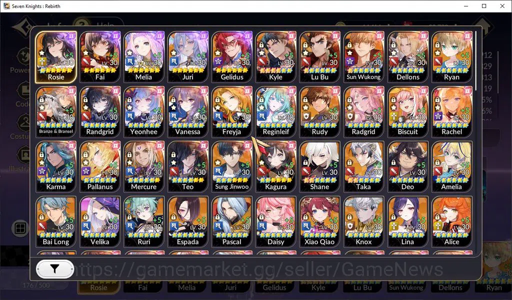 Seven Knights Re:Birth Accounts Global SEA|Full Ex-7k[RosieTC1,Fai,Melia,Juri,Geli image 1