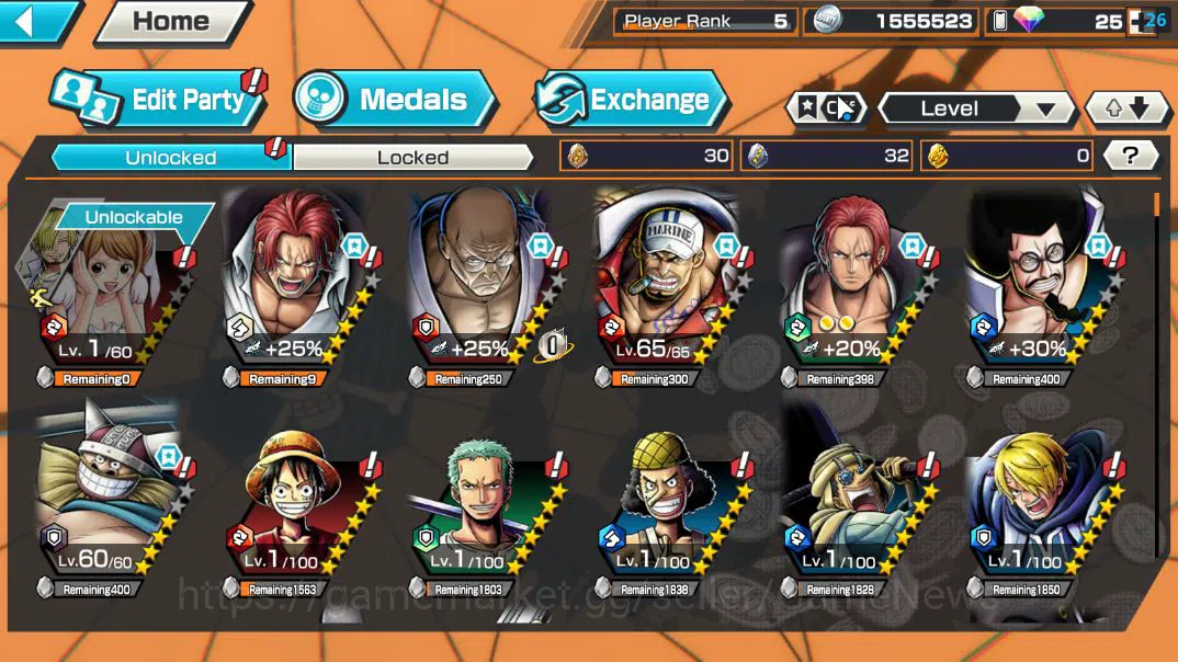 One Piece Bounty Rush Accounts Global|4 EX|DD Shanks,5 Elders St Ethanborn V.Nusj image 5