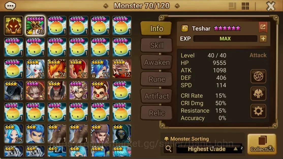 Summoners War: Sky Arena Accounts GLOBAL | NB 5 TESHAR,Starter Gacha 115 12Y+160 11Y image 2