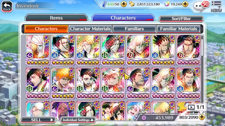 Bleach: Brave Souls Accounts Mid-Tier [GLOBAL] BP 1,1M + 19K Orbs|4 MT[TYBW26(Aizen,Uryu,Ichigo),Kon New Year]|14 Char 10