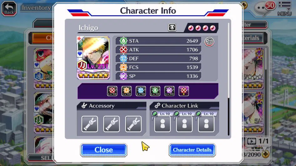 Bleach: Brave Souls Accounts Mid-Tier [GLOBAL] BP 1,1M + 19K Orbs|4 MT[TYBW26(Aizen,Uryu,Ichigo),Kon New Year]|14 Char 13