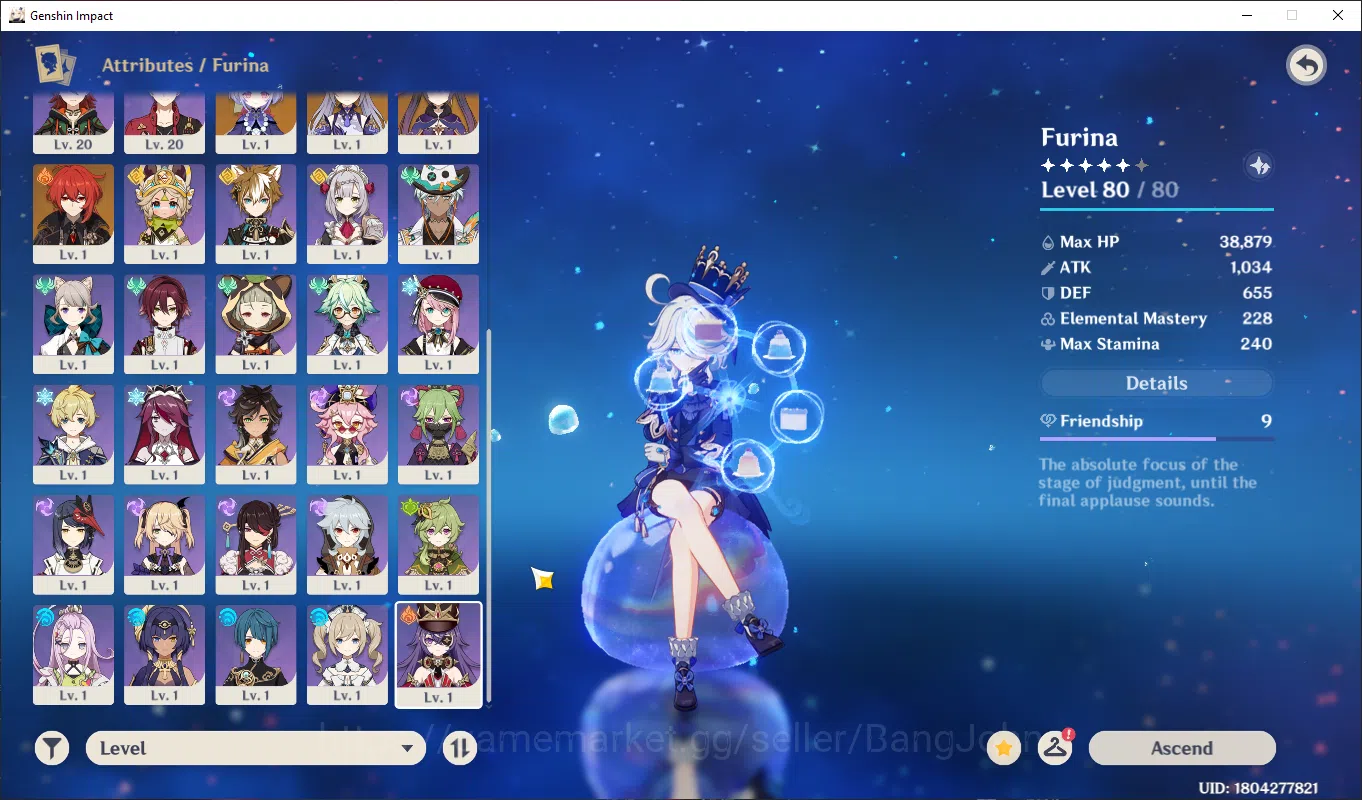 Genshin Impact Accounts ASIA | AR 55 | furina, wriothesley, kazuha, yelan, image 2